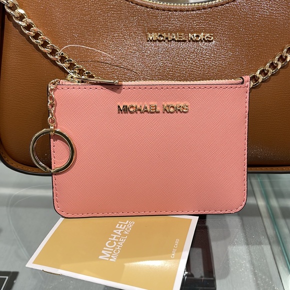 MICHAEL KORS SMALL TOP ZIP COINPOUCH WITH ID CARD CASE WALLET 
PRIMROSE 
NWT - Picture 11 of 16